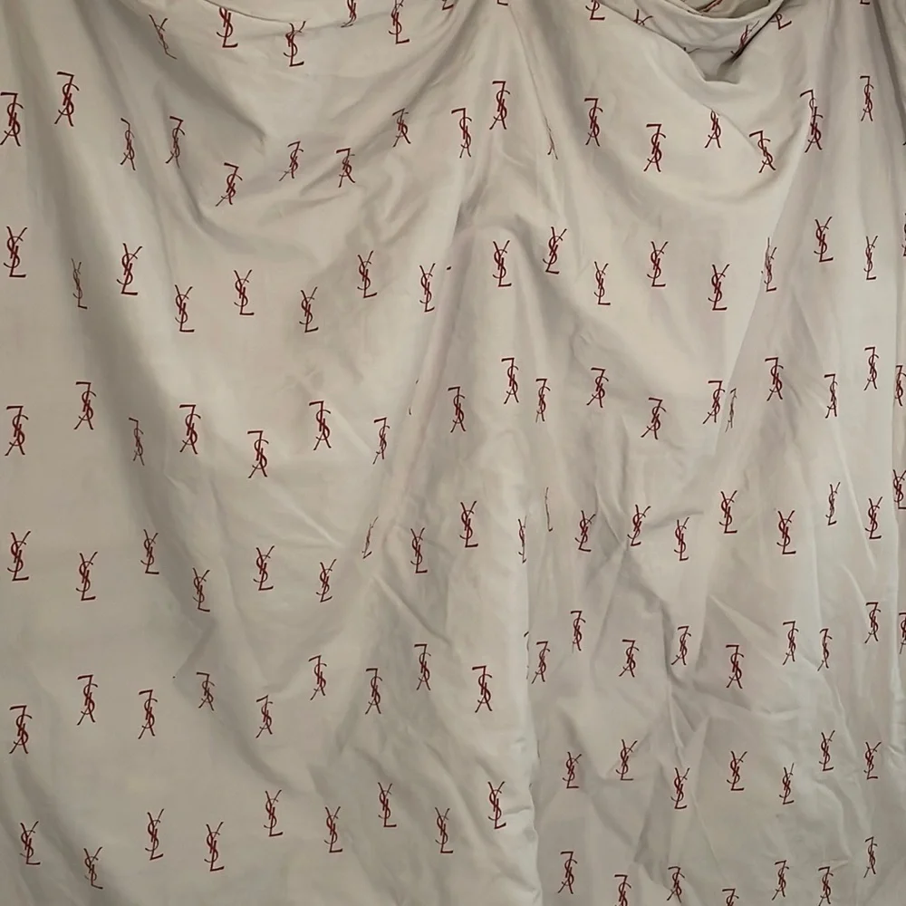 Vintage YSL Burgundy Emblem Duvet Cover With Zipper